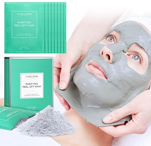 Gesichtsmaske Peel-Off mit Teebaumöl & Minze – Alginat Reinigungsmaske für alle Hauttypen – Naturkosmetik SPA-Qualität – 8 x 30g