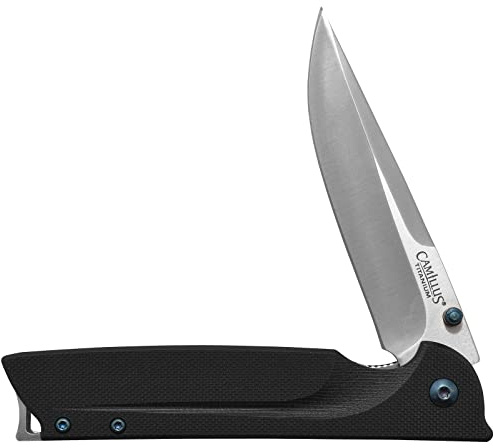 Camillus Keto Klappmesser, Einhandmesser mit 7,5 cm Klinge mit Titanium Bonded-Beschichtung und Griff aus G10, schwarz, 20 cm, 19392