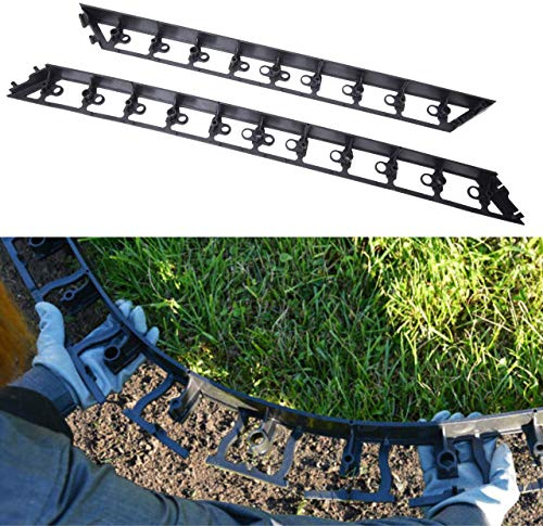GARDENIX Trädgårdskant, Gräskant, rabattkant, gräsmattkant, gatstenar klippkant + 3 naglar per meter (gräskant 90° (55 mm x 80 mm), 12 meter)