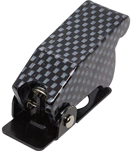 Lumonic Flip-Cover in carbonio per interruttore a levetta con diametro Ø12mm I Protezione in plastica per interruttore a levetta I Per auto e casa