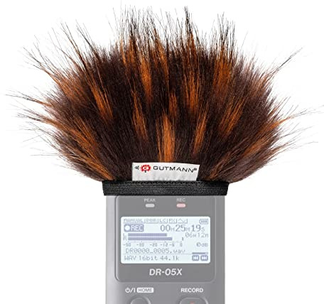 Gutmann Mikrofon Windschutz Fell für Tascam DR-07 MKII FIRE Handgefertigt in Deutschland
