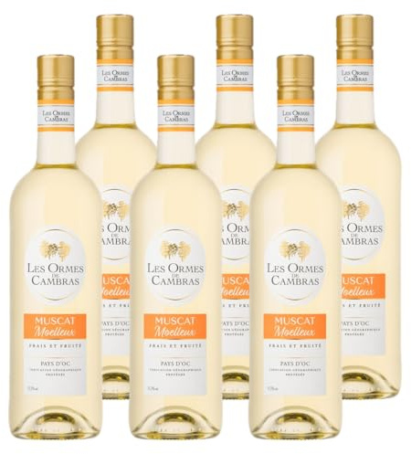 Les Ormes De Cambras Vino Blanco Dulce - Moscatel - IGP Pays d'Oc - 6 botellas x 75 cl