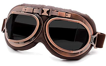 TMDGG Retro Motorradbrille Vintage Moto Classic Brille für Motorrad Reiten (Farbe: Retro Brille 2 SM)
