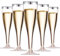 LATERN 50Pcs Silver Rimmed Champagne Flutes, 150ml Plastic Champagne Glasses Reusable Stemmed Party Wine Cups for Garden Wedding Anniversary Shower Parties (5 x 17cm)