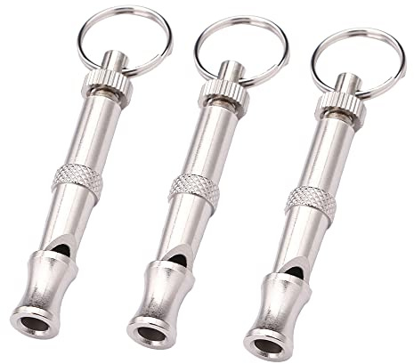 Leadigol 3 Pack Dog Whistle,Whistle Adjustable Sound Supersonic Frequencies Sit Down Whistle Make Dog Stop Barking Whistle Pet Supplies Pet Whistle Key Chain Behavior Training Tool