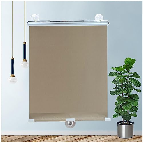 Saugnapf-verdunkelungsrollo, Sonnenschutz-rollo Für Fenster, Sichtschutz Rollos Jalousien, Seitenzugrollo, 40x125/50x125/60x125cm Verdunkelungsvorhänge, Ohne Bohren,Gold-60x125cm(23.6*49.2in)