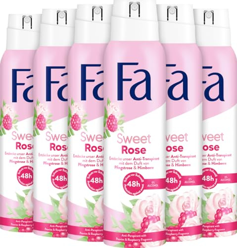 6er Pack - Fa Deospray Anti-Transpirant - Sweet Rose - 150ml