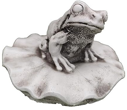 Figura para Exterior Rana Nenúfar de hormigón Piedra Artificial 17x11cm. Peso 1Kg. |Decoración jardín