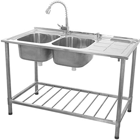 Spültisch Gastrospüle Abwaschbecken Spüle Abtropffläche Rechts 79cm (H) x 120cm (B) Zubehör