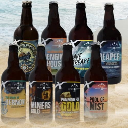 Keltek Brewery Real Ale 8 x 500ml Glass Bottles Mixed Case, Authentic Cornish Ale Hamper