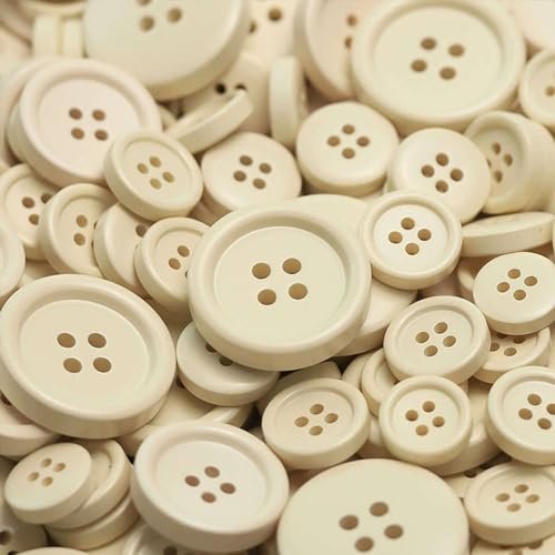 50 Stücke Knöpfe Zum Basteln,trachtenknöpfe,manschettenknöpfe,Kunststoff Knöpfe,Für Mädchen Und Jungen-Cremeweiß-21mm