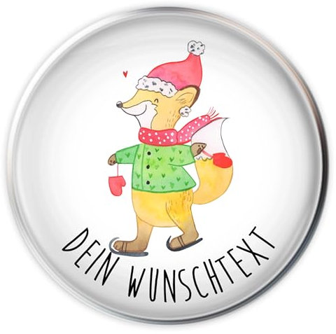 Mr. & Mrs. Panda Stöpsel Waschbecken Fuchs Schlittschuhe - Personalisierte Geschenke, Weihnachtsmann, Personalisierung, Winter, Weihnachten, Abfluss Stopfen, Wunschtext, Weihnachtszeit, Heiligabend