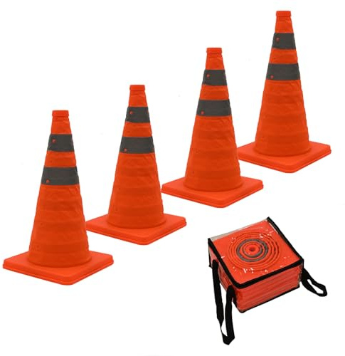 4X TRUTZHOLM Pylon faltbar 45 cm Leitkegel Warnkegel Verkehrskegel Sicherheitskegel reflektierend