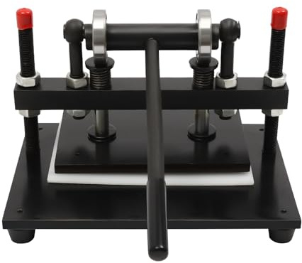WOLEGM Manual Leather La taglierina in acciaio, piastra pressa per tagliare, fino a 2 tonnellate, in pelle, per cuoio, tessuti, silicone, gomma, libri