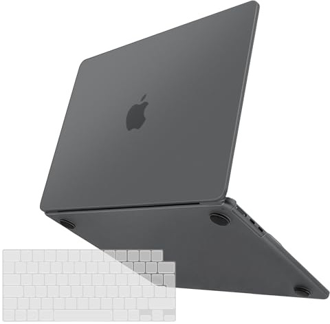 TECOOL Premium Funda para MacBook Air M5 M4 M3 M2 13,6 Pulgadas 2026 2025 2024 2022 (A3449 A3240 A3113 A2681), Carcasa de Plástico Ultrafina y TPU Cubierta de Teclado UE, Gris Espacial Esmerilado