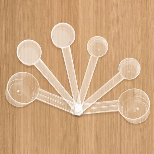 Bzzerumy 6 Stück 3 Größen Messlöffel, Plastik Dosierlöffel 2g,5g,10g Waagen, Messlöffel Gramm, Dosierlöffel,Measuring Spoons,Messbecher Set,Löffelwaage
