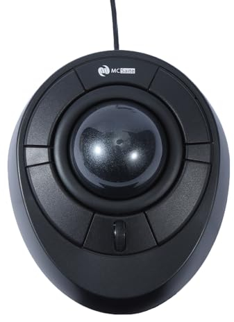 MCSaite Wired Trackball Mouse with Scroll Wheel - Grey Ball