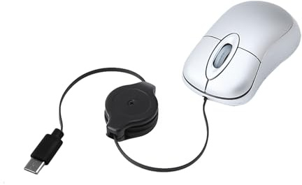 YIGZYCN mus med sladd infällbar mus med sladd för bärbara datorer bärbar dator med sladd datormus liten USB C optisk mus svart