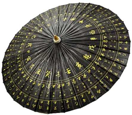 RR-YRL Taoistischer Ölpapierschirm, Praktischer Sonnenschutz Yin-Yang Und Fünf-Elemente-Regenschirm, Handgefertigte Film- Und Fernsehprops,A,100CM
