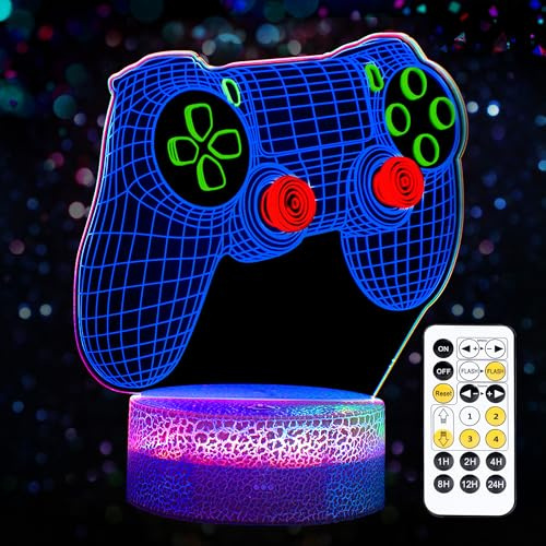 OCYEMY Nachtlicht Kinder Stilllicht Dimmbar: RGB Farben Ändern Nachttischlampe mit Timer, Touch & Fernbedienung, Gaming Geschenke für Jungen Mädchen, Weihnachten Geburtstagsgeschenk 7 8 9 10 jahre