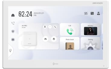Moniteur pour Interphone Vidéo Hikvision DS-KH9510-WTE1(B) 10 Tactile TFT