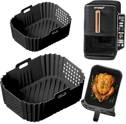 Silicone Air Fryer Liner, Ninja Double Stack Air Fryer Accessories for Stack XL 9.5l Air Fryer SL400UK, Silicone Liners for Ninja Dual Air Fryer AF300UK, AF400UK by Hydro