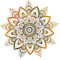 VOSSOT Grand Sticker Mural Mandala pour Chambre à Coucher - Or Boho Fleurs Décoration Murale - Style Boho Couloir Yoga
