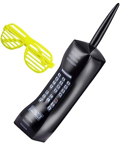 Vaguelly 1 Satz Requisiten für analoge Telefone 80er-Jahre-Brille Shutter Shades Sonnenbrille Spielzeug-Telefon riesiges aufblasbares Telefon großes aufblasbares Mobiltelefon Plastik