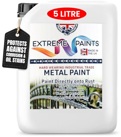 TRADE SUPPLIES UK - Extreme Metal Paint - Polyurethane-Based Durable Coating for Vehicles, Machinery & Metal Surfaces – Protects Against Rust & Corrosion - (Dark Grey, 5L)