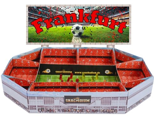 Fußball Snackstadion -Teamfarbe und Verein wählbar - Fussball Stadion zum befüllen passend für deinen Spieltag/Party und Event. Lebensmittelecht und wiederverwendbar (Frankfurt)