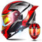 Intercom-Bluetooth Motorradhelm Motorrad Klapphelm mit Doppelter Sonnenblende, Modularer Helm Männer Frauen Integralhelm, Integrierter Doppellautsprecher, ECE Geprüfter S-XXL