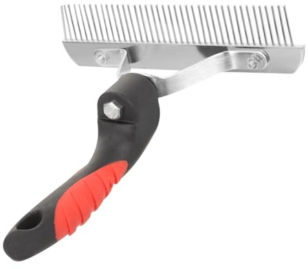 Happyyami Horse Grooming Rake Horse Hair Cleaning Comb for Shedding Hair and Mud Removal Rubber Handle Cleaning Brush Grooming Accessory for Horses Cattle and Livestock 7.09 X 6.22 X 2.36 in