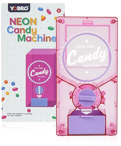 YOBRO Retro-Süßigkeitenspender, Trockenfutterautomat - Kaugummi- & Nussspender, Snackspender für Kaffeebohnen-Nüsse, Spaß-Verkaufsautomat für Zuhause oder Büro, 3+JAHRE. (hellrosa transparent)