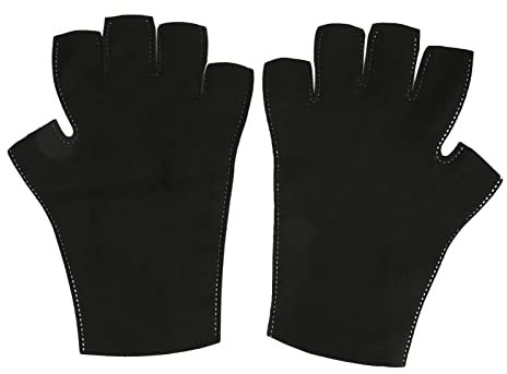 UV Gloves,Fingerless UV Shield Gloves UV Lamp Gloves, Fingerless Breathable Skin Care Professional High Elastic Portable Manicures Protection Gloves