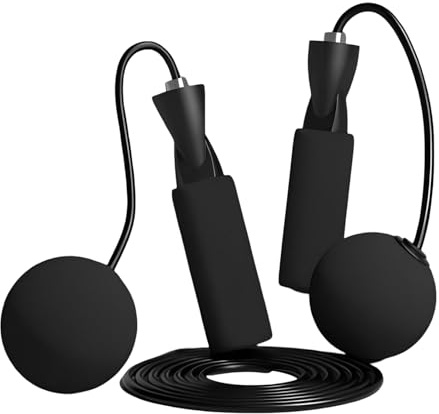 Liwein Springseile, 2 in 1 Springseil mit Hautfreundlichen Griff für Kinder Damen und Herren Erwachsene Fitness,Springseil Ohne Seil und 2.8 Meter Verstellbare Speed Rope(Schwarz)