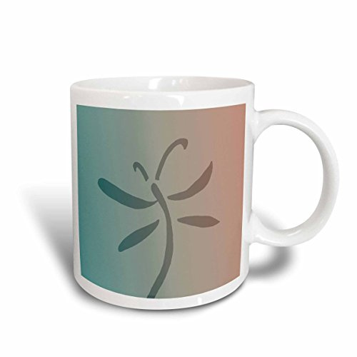 Tazze Di Caffè Particolari Tazza Da Caffe 330Ml, Abstract Teal Dragonfly Ceramica Mugs Multicolore Per Papà Festa Della Mamma Compleanno