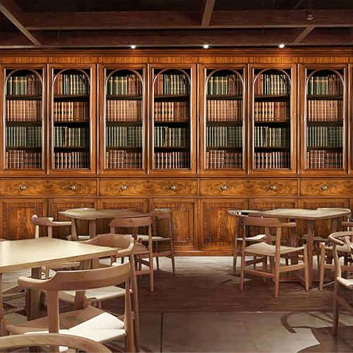 XLMING Einfaches Dreidimensionales Retro Bücherregal 3D Tapete Dekorative Seidenoptik Speisesaal Arbeitszimmer Wohnzimmer Schlafzimmer Sofa TV Wand-150cm×105cm