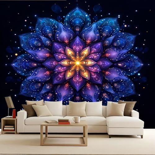 Papel Tapiz Fotográfico 150x105 cm Colorido Flores Planta Pétalo 3D Murales Tejido No Tejido Mate‌ Póster Moderna Fotomurales Para Cuarto de Niño Salón Dormitorio Oficina Decoración de Pared