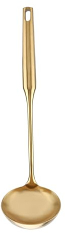 Fyearfly Spatule de cuisine en acier inoxydable, design anti-brûlure, outil de cuisson durable, doré