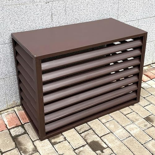 Elegante protezione decorativa per condizionatori d'aria e pompe di calore, in alluminio, per esterni, con griglie e soluzione versatile per l'esposizione delle piante