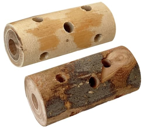 GARVALON 2 pièces Jouets à Mâcher Bois de Pommier pour Petits Animaux Bâtons Naturels pour Lapins Hamsters et Cochons Accessoires Confortables pour Usure des Dents