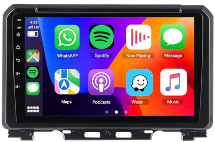 Autoradio da 9 pollici per Suzuki Jimny (2018-2020) - Android 14, 4G+64G, 2 DIN, touchscreen, Carplay wireless, Android Auto, navigazione GPS, impianto stereo