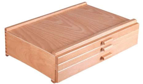 Gitohoni Künstler Werkzeugkasten Aus Holz mit 3 Schubladen, Tragbar