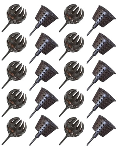 DEARMAMY Lot de 20 Boîtes à Engrais en Plastique Couvercle, Grosse Taille Café, Conteneurs de Fertilisation pour Jardinage, Paniers D'engrais pour Plantation Automatique, Protection le