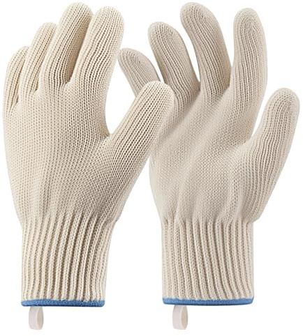 2 Pcs Heat Resistant Oven Gloves, Baking Gloves Grill Gloves with Fingers | Resistant Hot Surface Handler Oven Mitts, Full Hand Protection, Outdoor Grill Gloves for Hot Food Handling