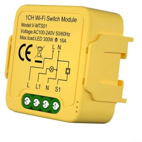 GLFLOW Smart Switch, Tapo-Smart Switch, Matter Smart Switch 16 A Relaismodul für Tuya, lokale Steuerung ohne Cloud, für Apple-Home/SmartThings/Nest Hub (2-Wege)