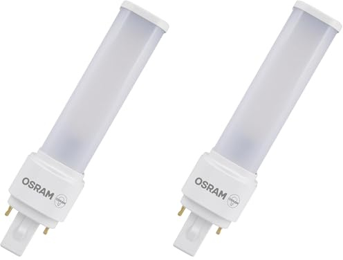OSRAM Lámpara LED DULUX con base de clavija G24d 9W 1100lm 6500K, reemplazo fluorescente compacto KVG, giratoria hasta 30.000 h, sin mercurio, montaje IP20 (Paquete de 2)
