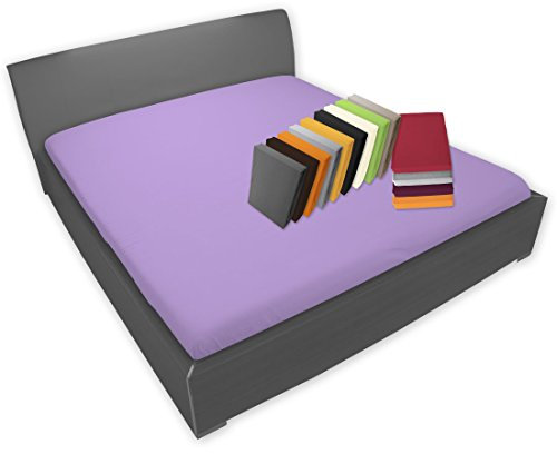 Nurtextil24 Bettlaken 20 Farben und 4 Größen 100% Baumwolle ohne Gummizug dicht gewebt Blaulila 150 x 200 cm