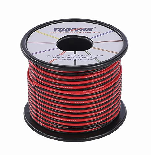 TUOFENG 18 Gauge Elektrischer Draht 20 m Anschluss Rot Schwarz Kupfer Stranded Auto 2 Draht Niederspannung 12V/24V DC Draht für Einfarbige LED Streifen Verlängerungskabel