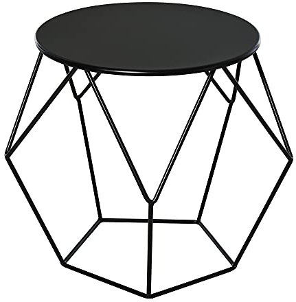 homcom Tavolino da caffè Salotto Design Nordico Minimalista Geometrico Ampio Piano, Acciaio, 54x54x44cm